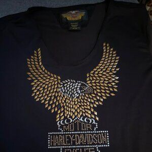 Ladies Authentic New Embellished Harley Davidson short sleeve